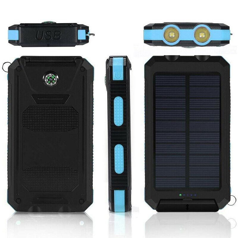 500000mAh Solar Charger Waterproof Power Bank External-Donrams-Blue- 67650067654582