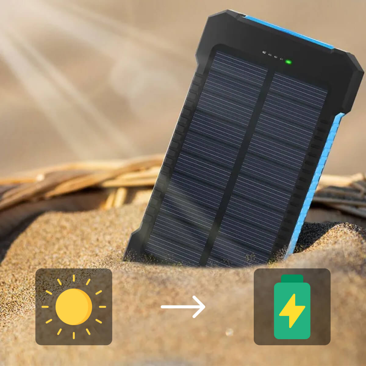 500000mAh Solar Charger Waterproof Power Bank External-Donrams- 