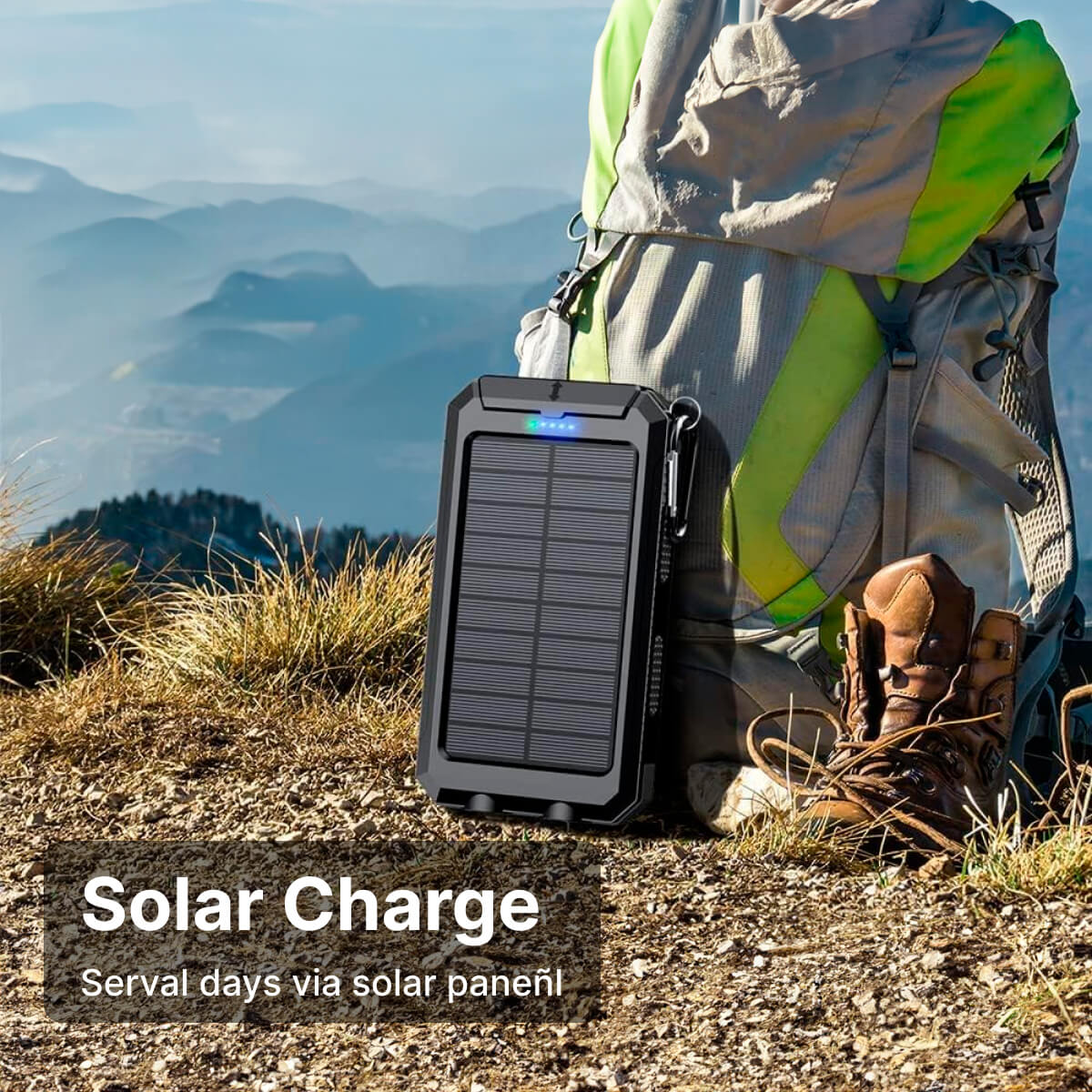 500000mAh Solar Charger Waterproof Power Bank External-Donrams- 