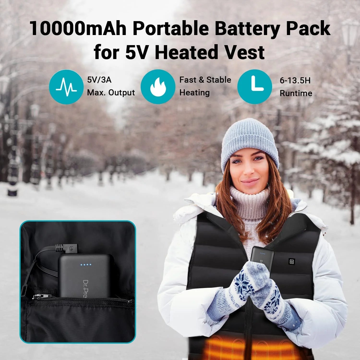 Portable Power Bank for Heated Vest