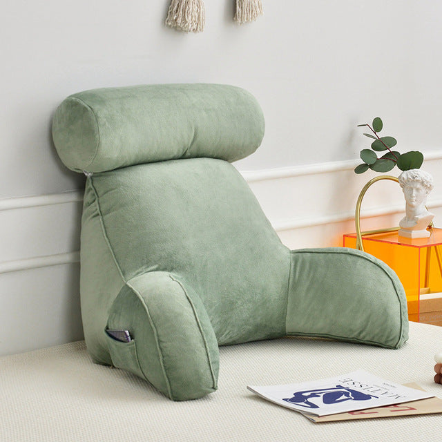 Backrest Pillow With Arms & Headrest-Donrams-Green- 67650067654559