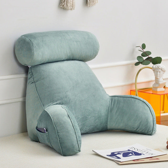 Backrest Pillow With Arms & Headrest-Donrams-Faded Blue- 67650067654560