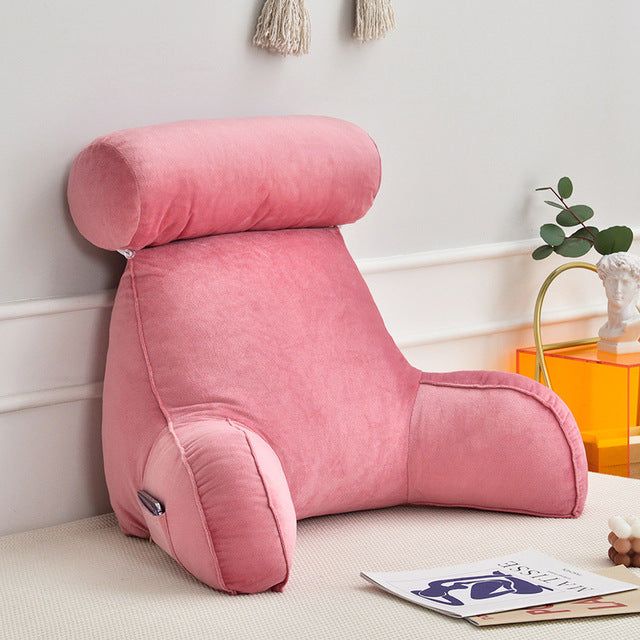 Backrest Pillow With Arms & Headrest-Donrams-Pink- 67650067654562