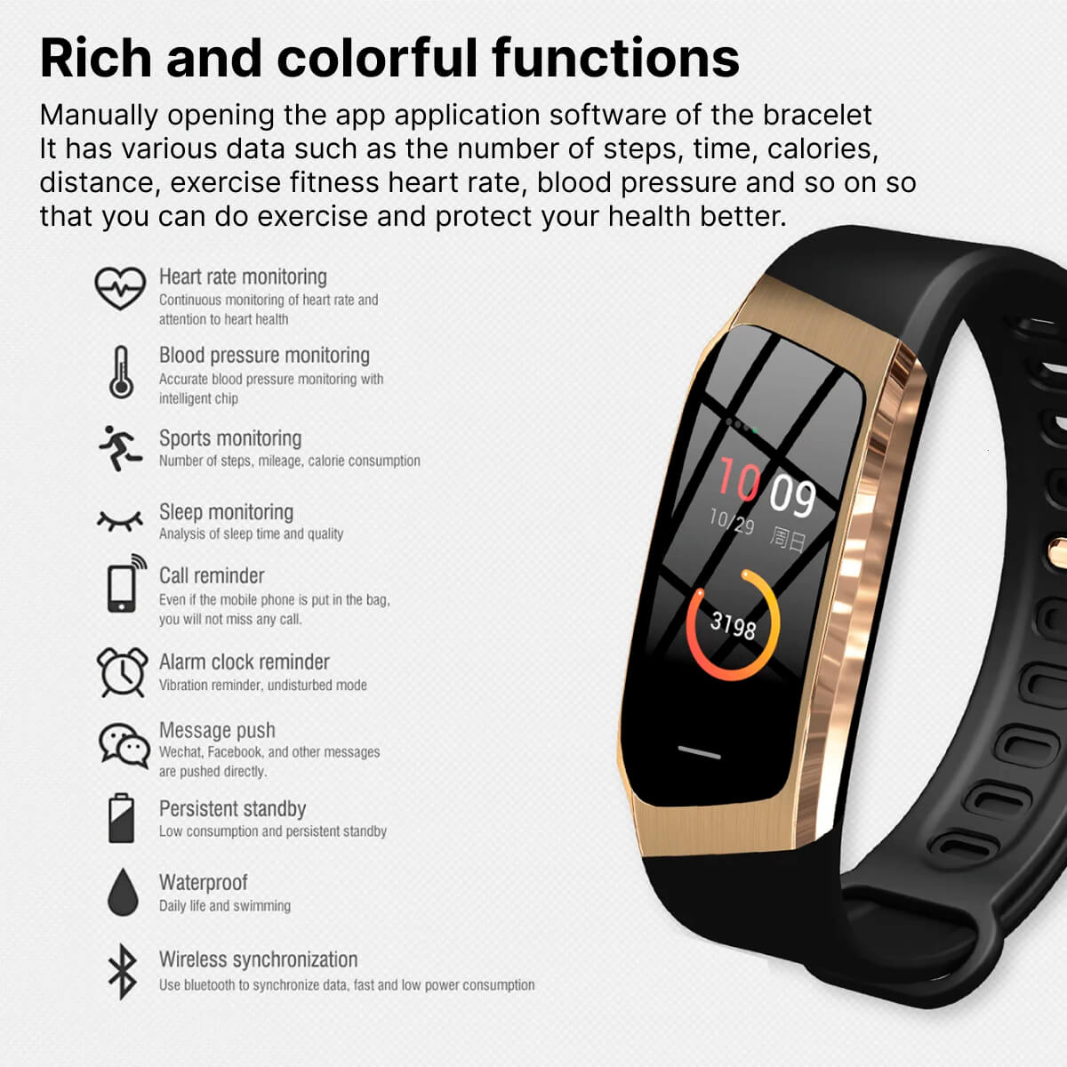 Blood Pressure Smart Watch and Heart Rate Monitor-Donrams- 