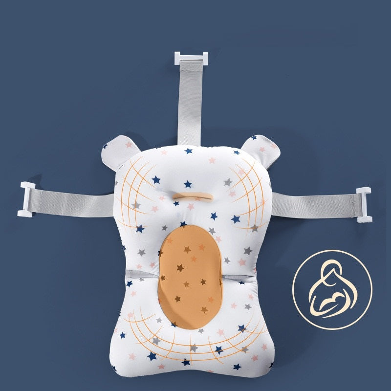 Soft baby bath pillow provides gentle head & neck support during bath time, ensuring a safe and comfortable bathing experience for your little one.