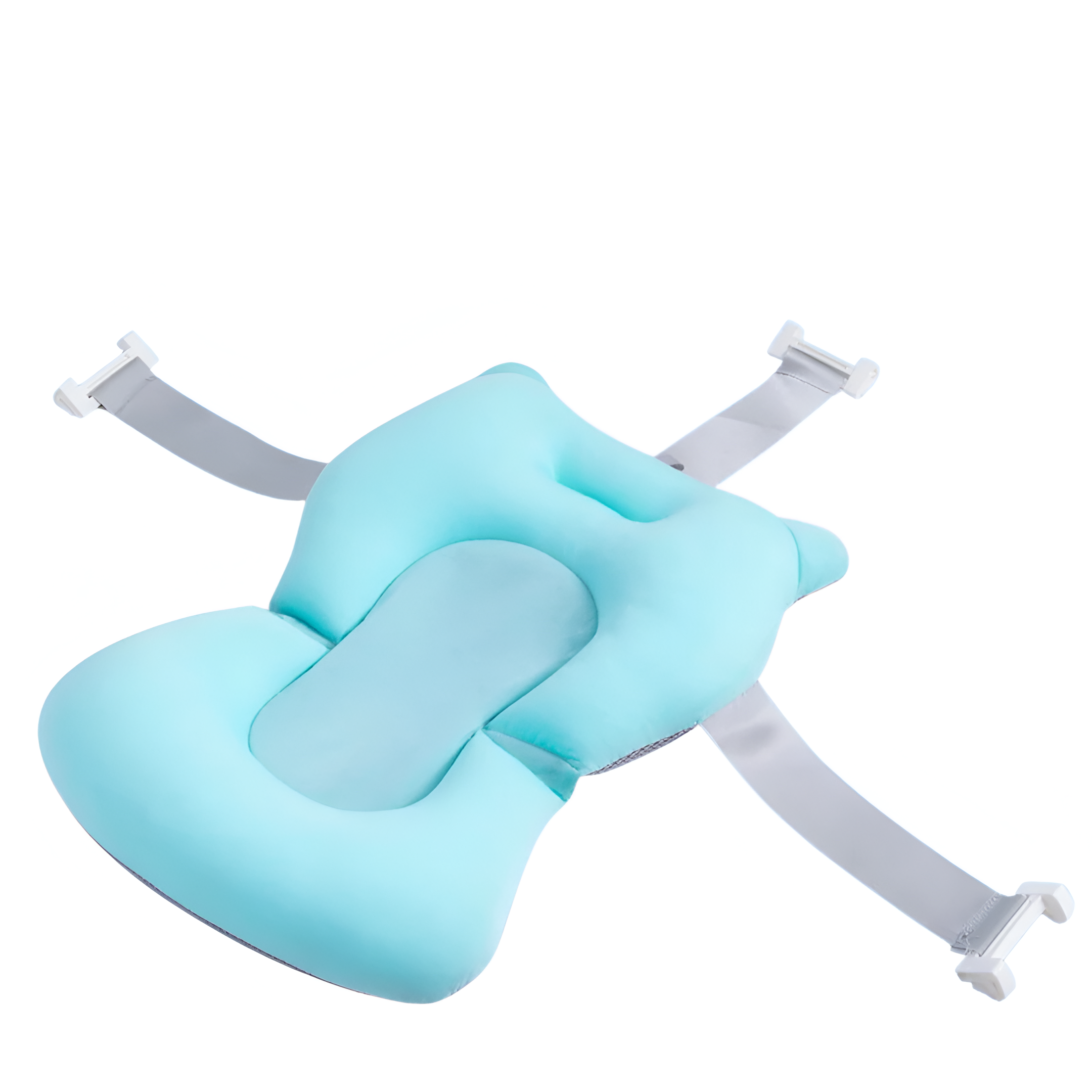 Adorable baby nestled securely in our soft, supportive bath pillow.  Enjoy worry-free bath time!