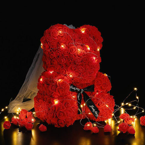 Donrams - Eternal Love Rose Flower Valentine's Teddy Bear Gift 10"