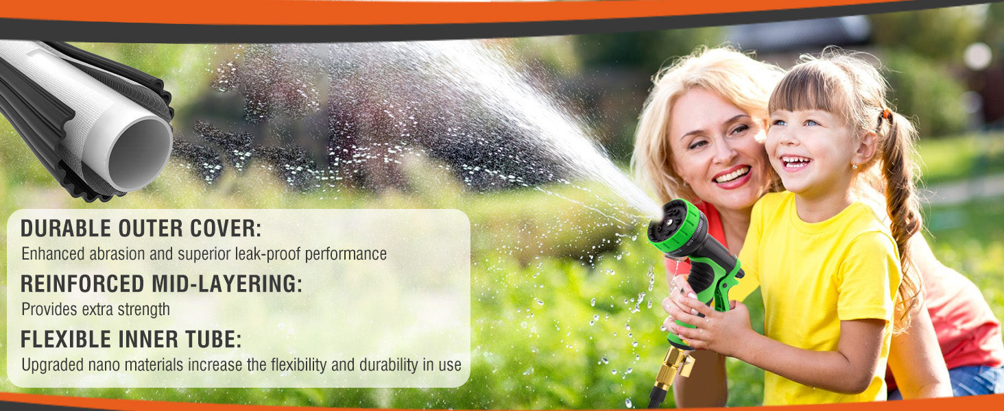 Donrams - Expandable Garden Hose With 10 Functions Spray Nozzle