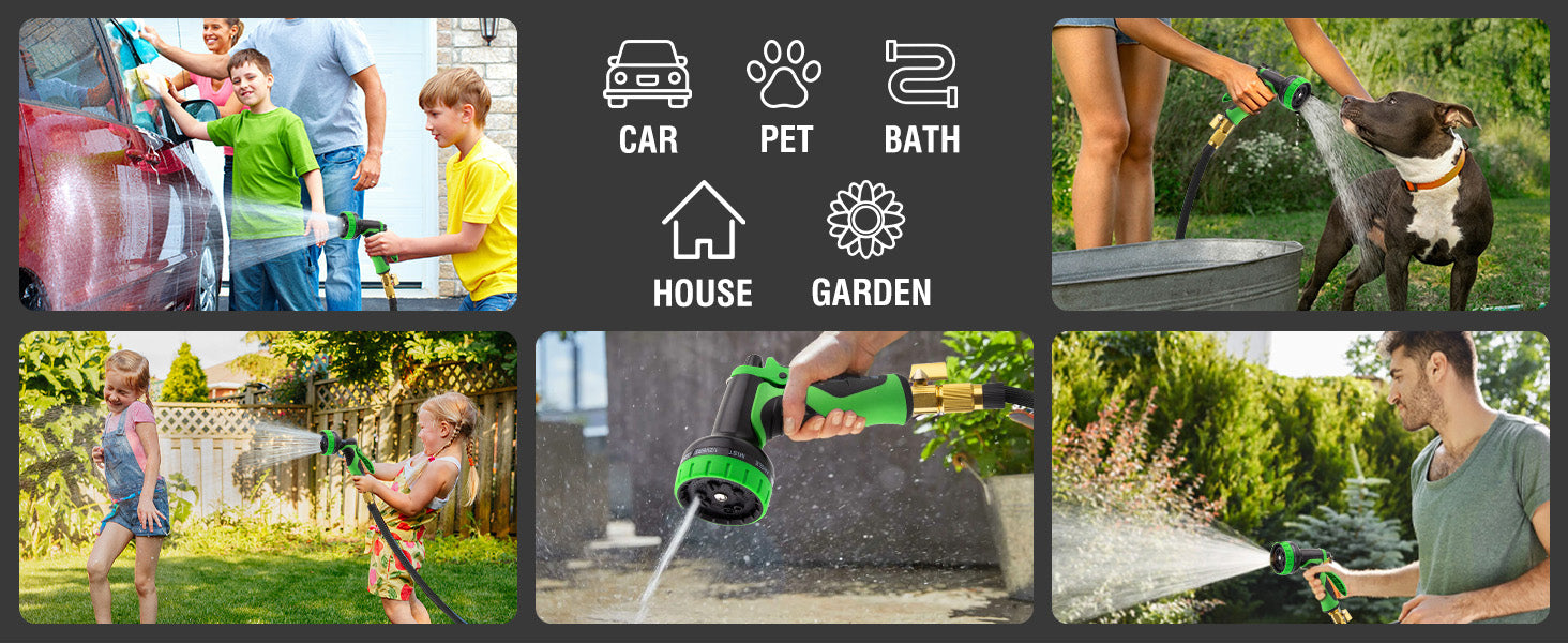 Donrams - Expandable Garden Hose With 10 Functions Spray Nozzle