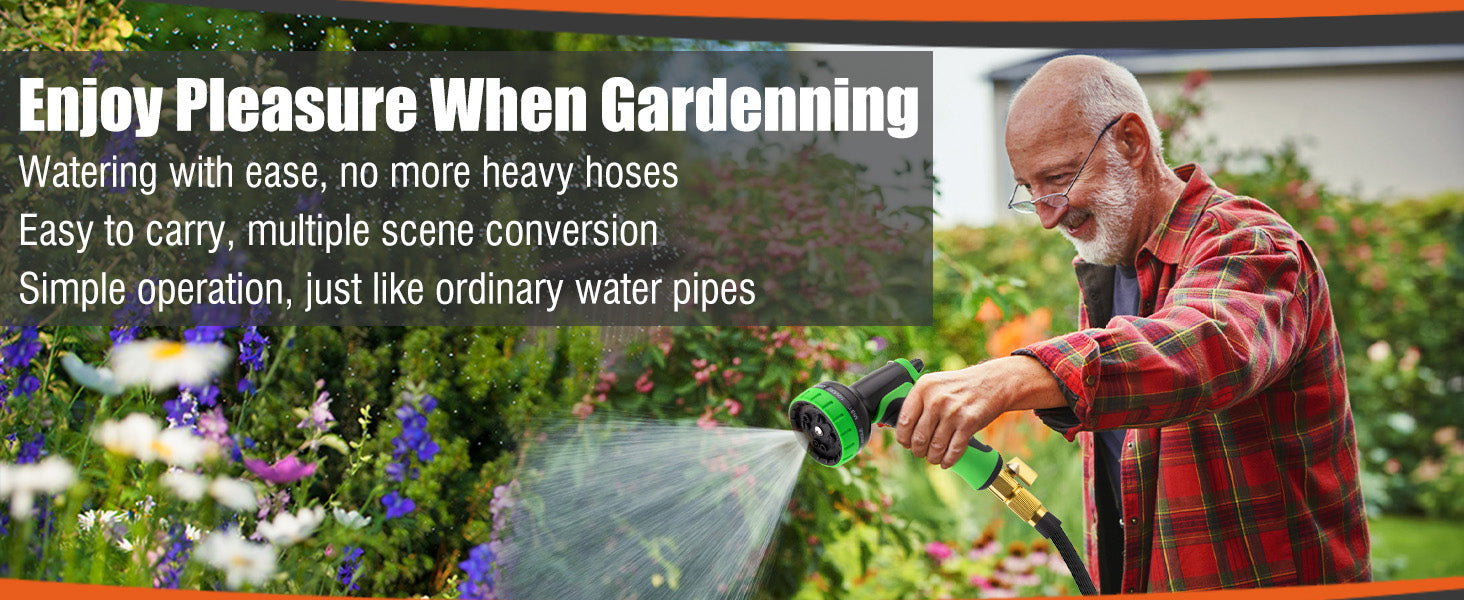 Donrams - Expandable Garden Hose With 10 Functions Spray Nozzle