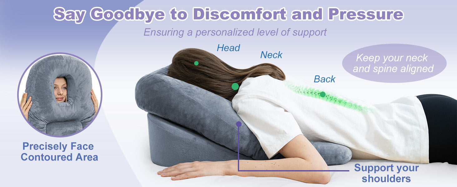 Donrams - Face Down Pillow After Bbl Or Eye Surgery Stomach Sleeping Pillow