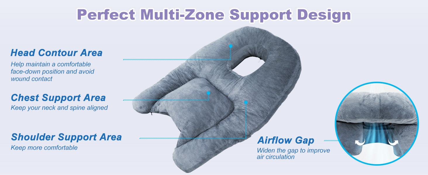 Donrams - Face Down Pillow After Bbl Or Eye Surgery Stomach Sleeping Pillow