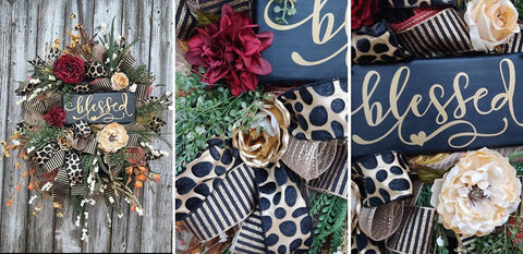 Donrams - Fall Cheetah Wreath-Year Round Wreath