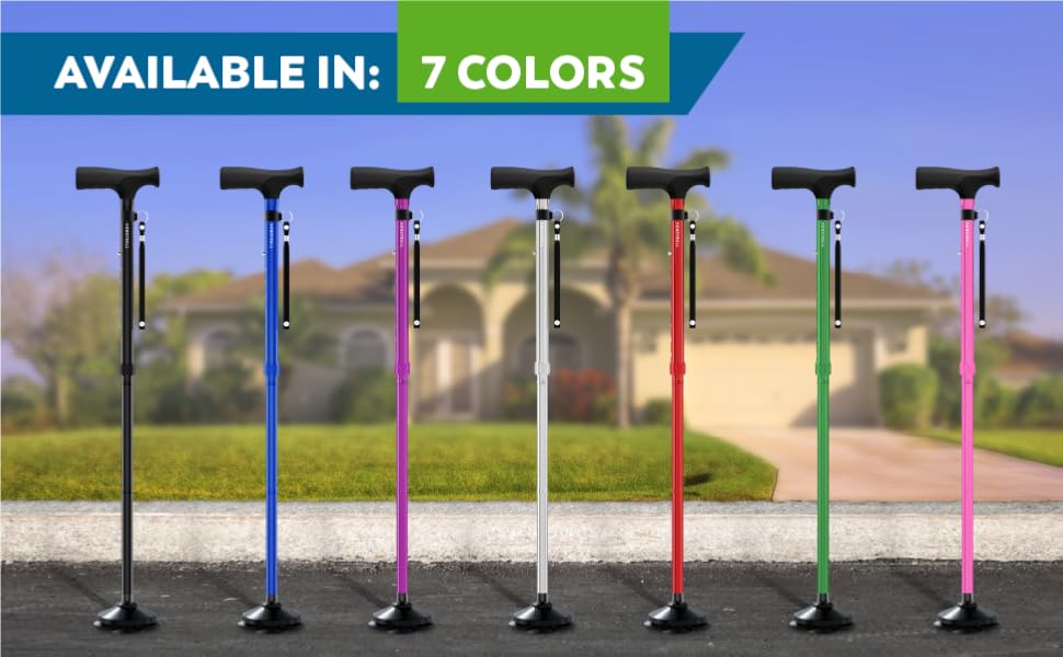 Donrams - Foldable Adjustable And Collapsible Walking Cane For Men & Women