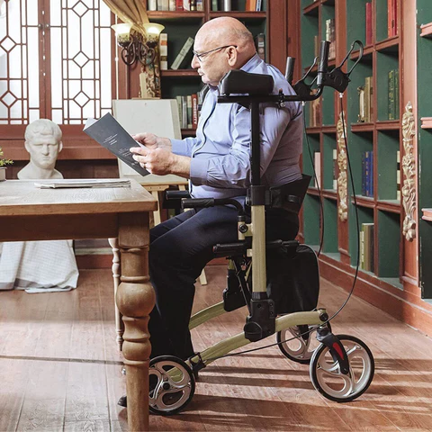 Donrams - Heavy Duty Elderly Stand Upright Rollator Walker With Seat