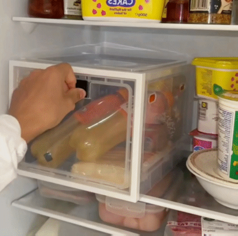 Donrams - Heavy Duty Lockable Refrigerator Food Organizer Storage Bin