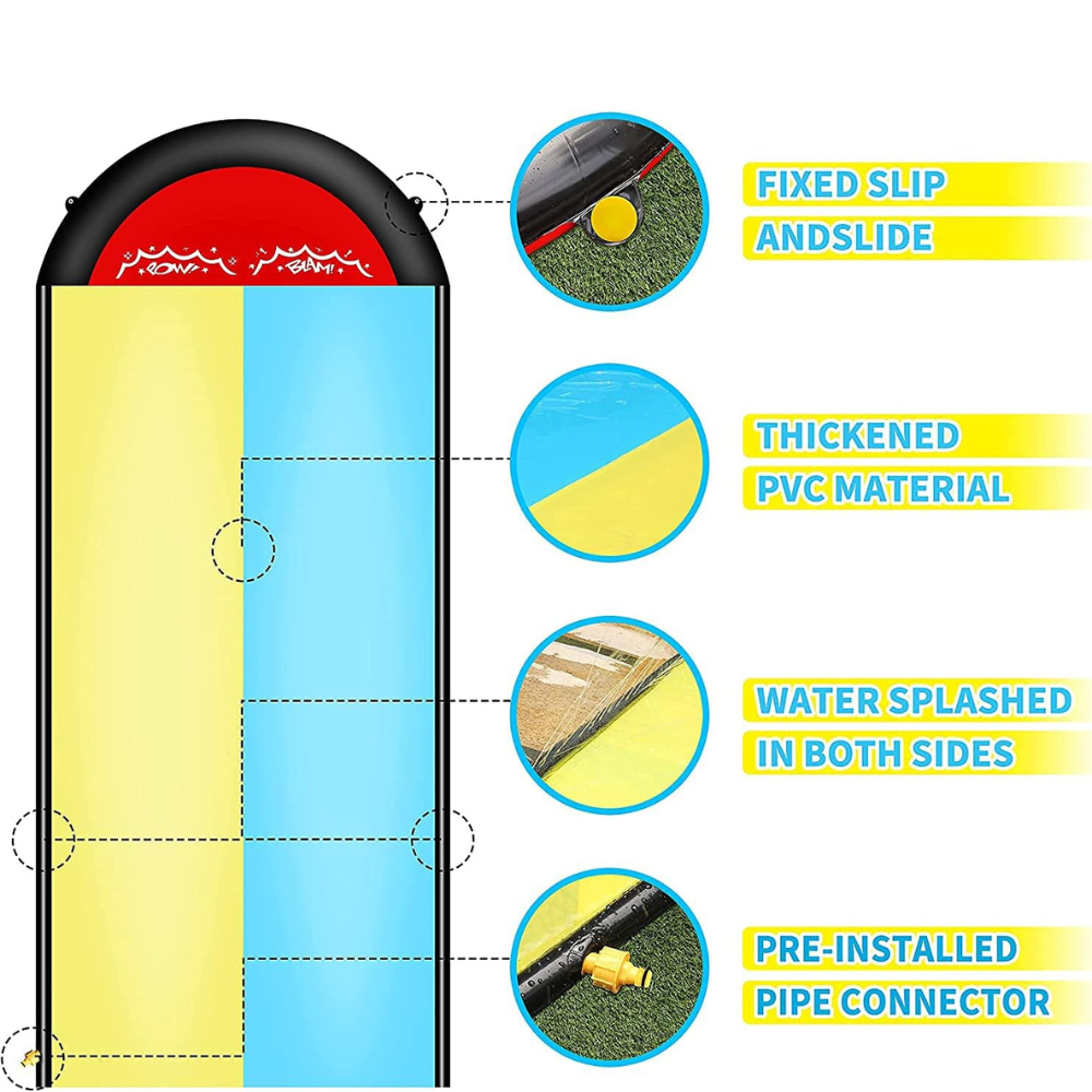 Donrams - Inflatable Backyard Slip and Slide for Kids