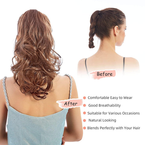 Donrams - Long Ponytail Clip On Hair Clamp Extension