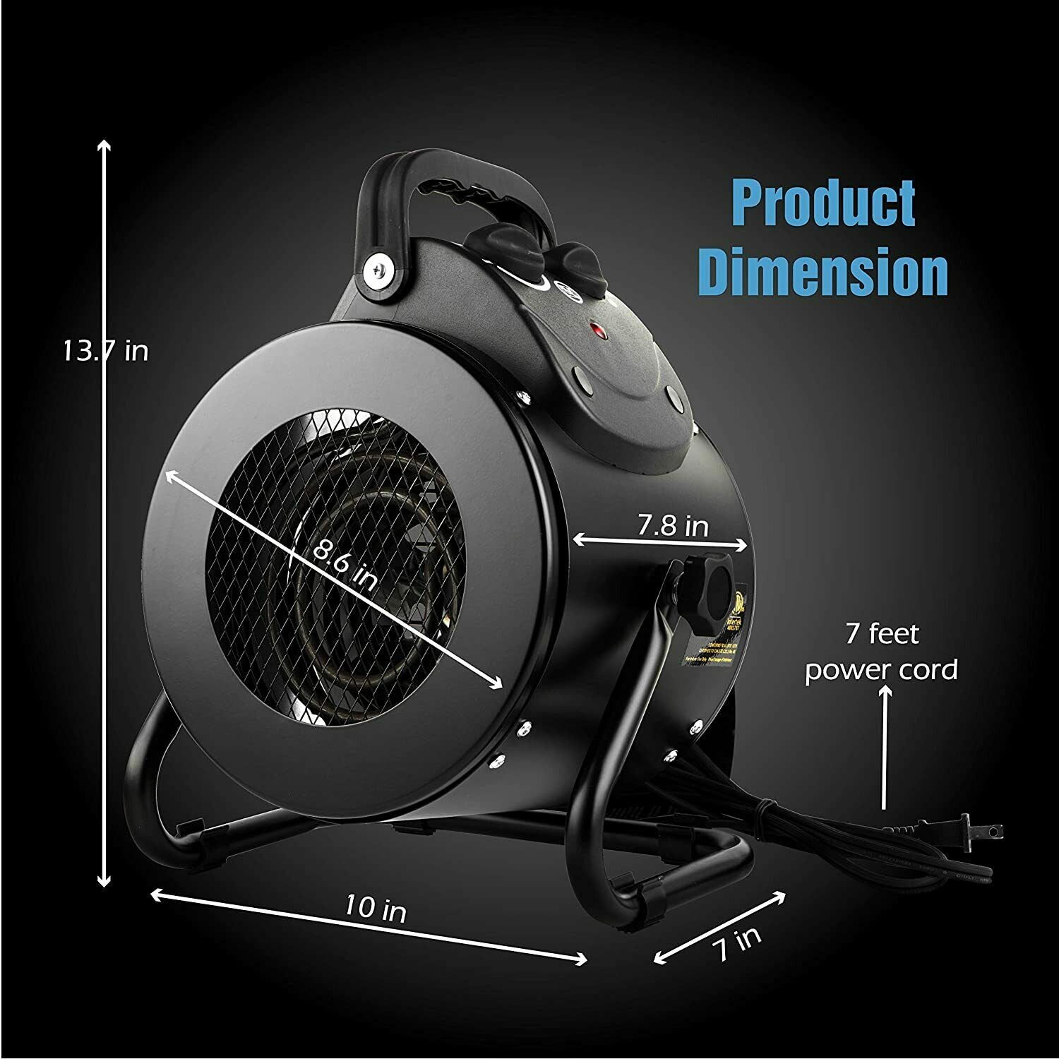 Electric Heater Fan for Greenhouse Grow Tent Workplace Fast Heating IPX4-CQA9417510813992-564575 CQA9417510813992