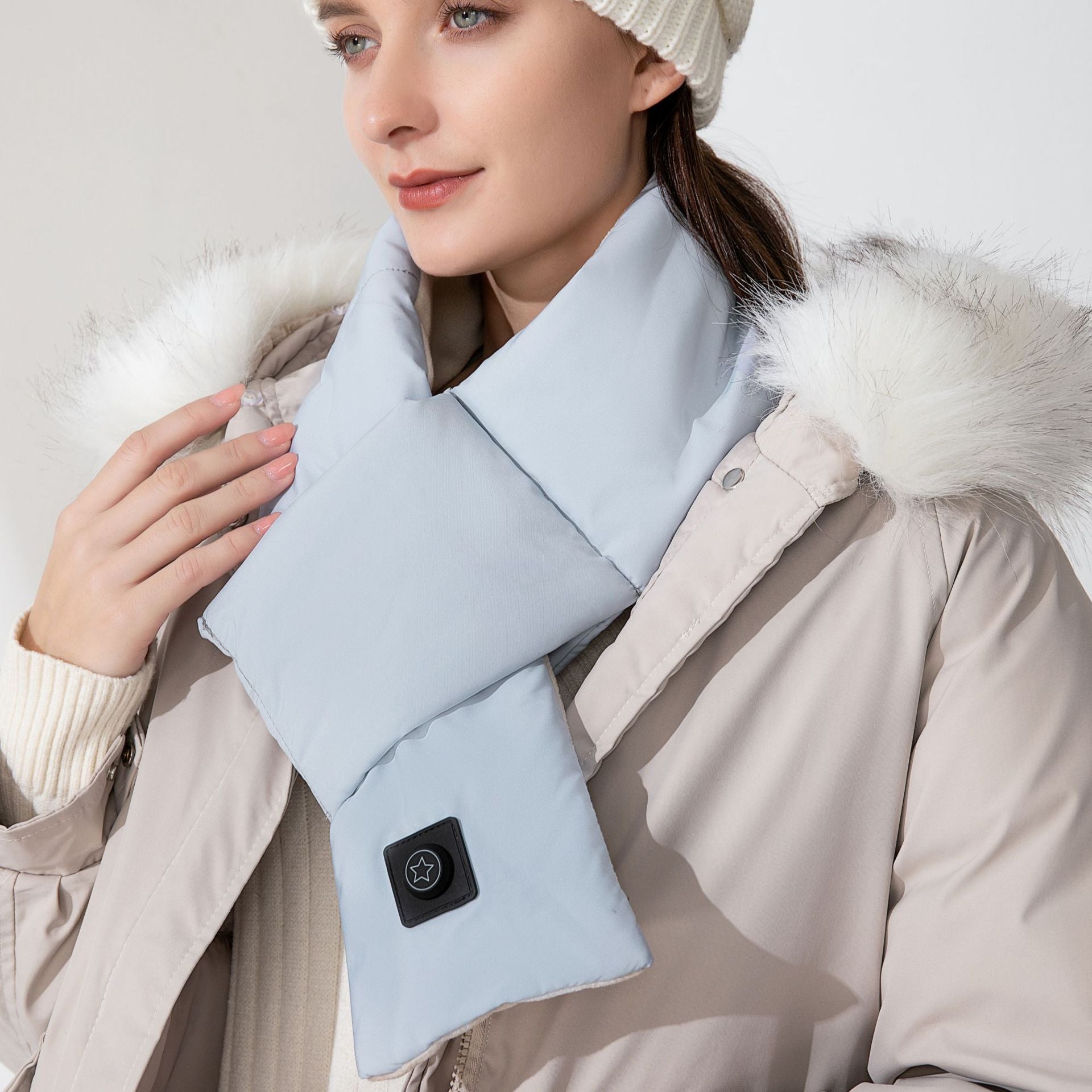 Electric Heating Scarf Neck Warmer Scarf-CQA9417508127016-Blue-564575 CQA9417508127016