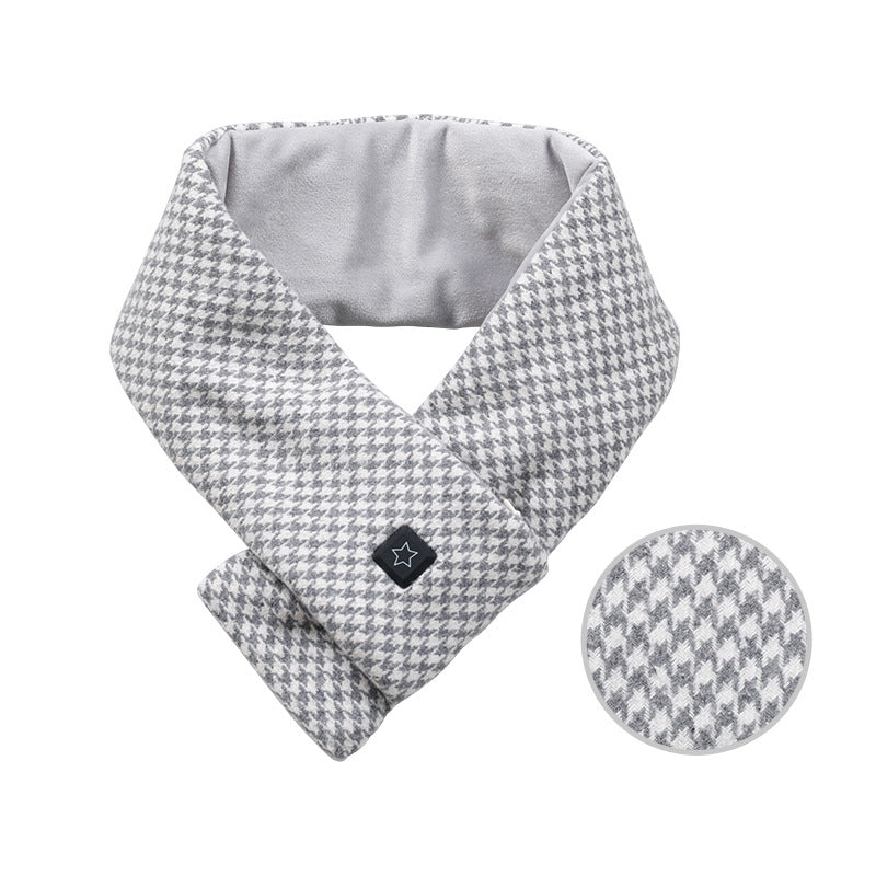 Electric Heating Scarf Neck Warmer Scarf-CQA9417508127016-Gingham 2-564575 CQA9417508127016
