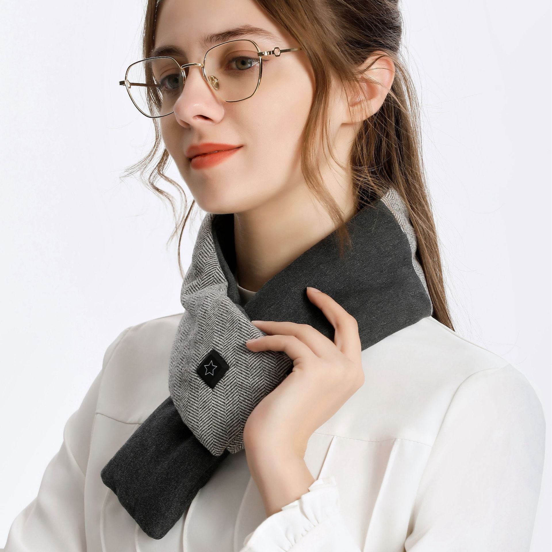 Electric Heating Scarf Neck Warmer Scarf-CQA9417508127016-Gray-564575 CQA9417508127016