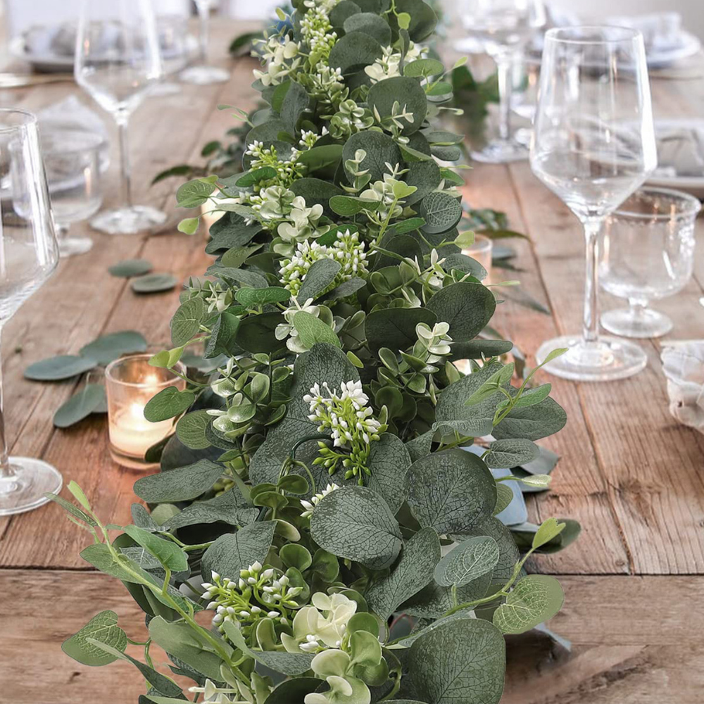 Elegant Decorative Faux Eucalyptus Garland-CQA9417467953448-564575 CQA9417467953448