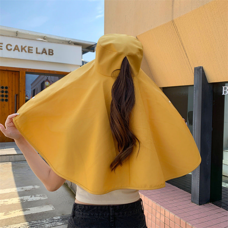 Elegant Wide Brim Sun Protection Shawl Hat for Women-CQA9417468477736-Yellow-564575 CQA9417468477736