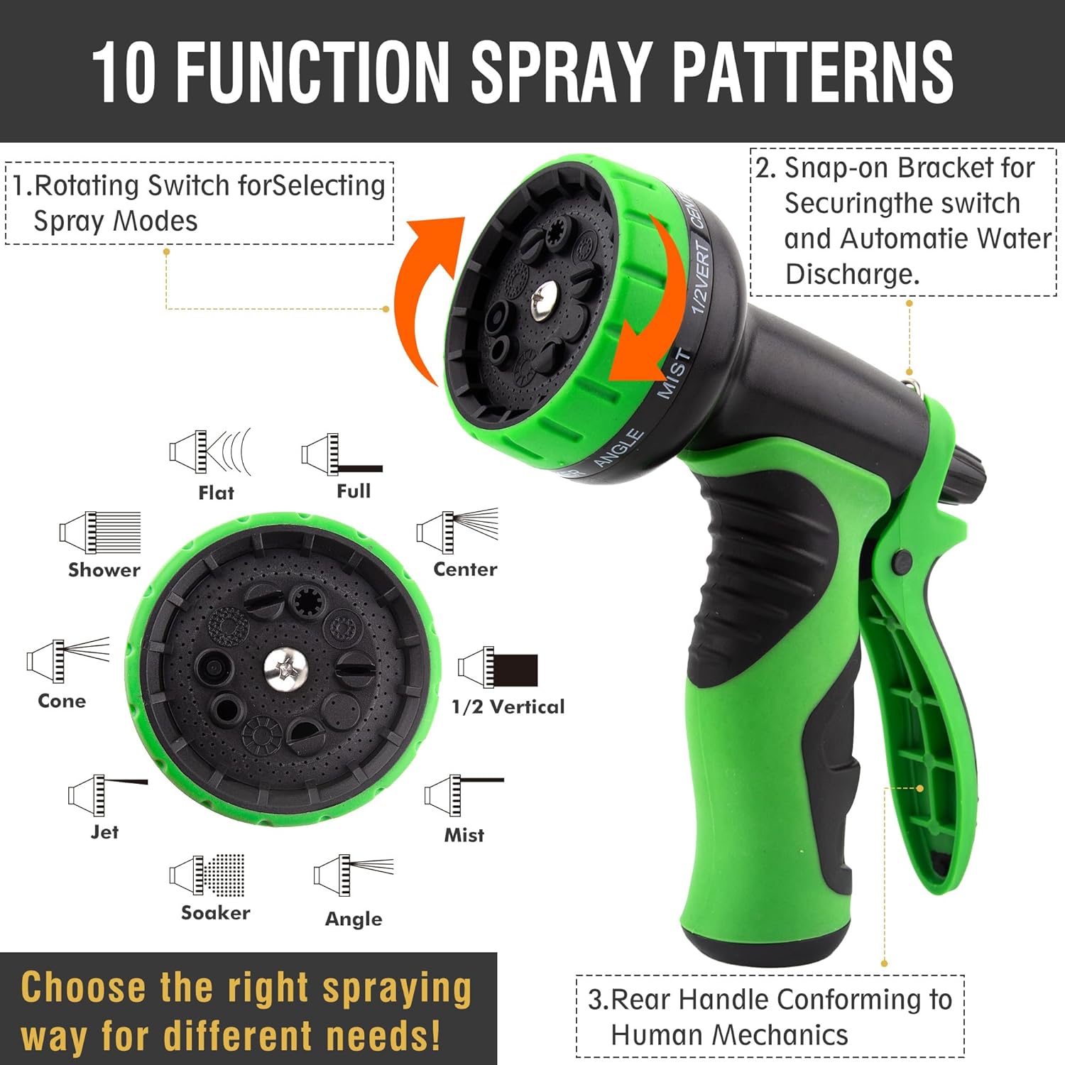 Expandable Garden Hose With 10 Functions Spray Nozzle-CQA9417478734120-564575 CQA9417478734120