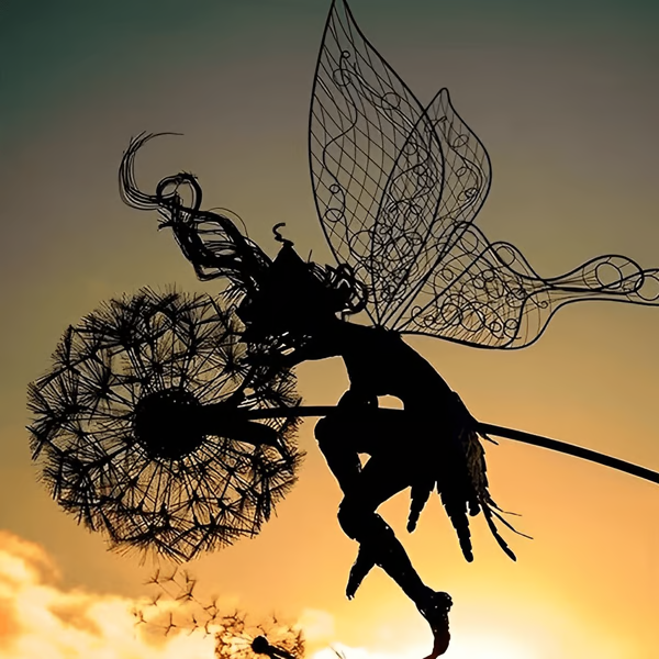 Fairy Steel Garden Sculptures-CQA9417485058344-Sitting Fairy-564575 CQA9417485058344