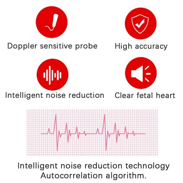 Fetal Doppler Heart Rate Monitor Home Pregnancy Baby Fetal Heart Rate Sound Detector-564575 