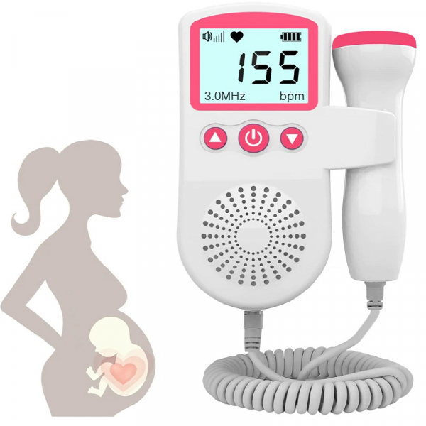 Fetal Doppler Heart Rate Monitor Home Pregnancy Baby Fetal Heart Rate Sound Detector-CQA9417481355560-Red-564575 CQA9417481355560