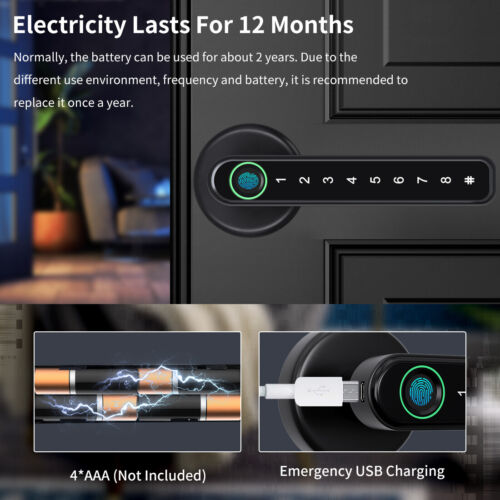 Fingerprint Smart Door Lock - Mobile App Remote Control Door Lock with Fingerprint-564575 
