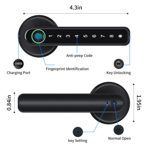 Fingerprint Smart Door Lock - Mobile App Remote Control Door Lock with Fingerprint-564575 