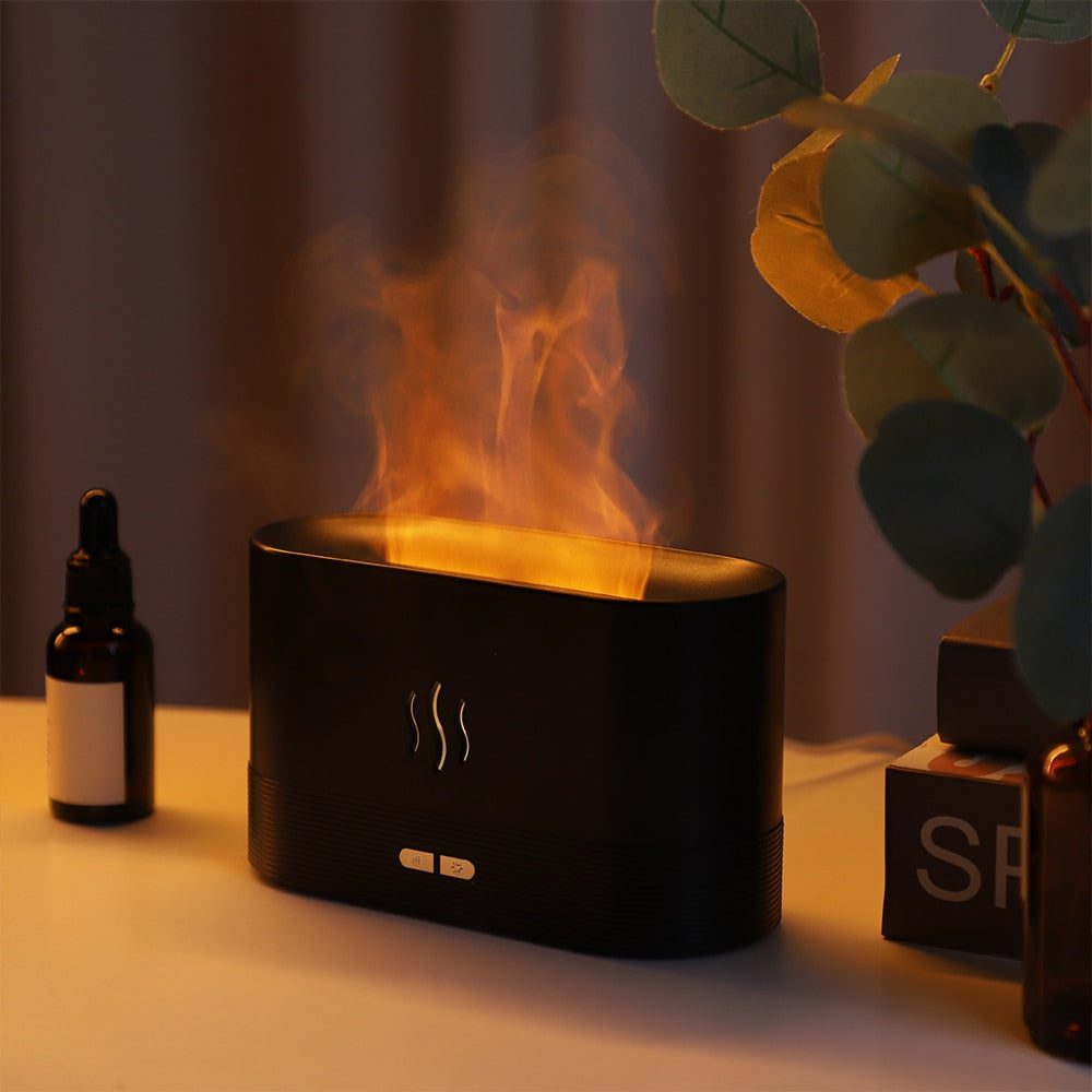 Flame Humidifier Essential Oil Diffuser-CQA9417506980136-White-564575 CQA9417506980136