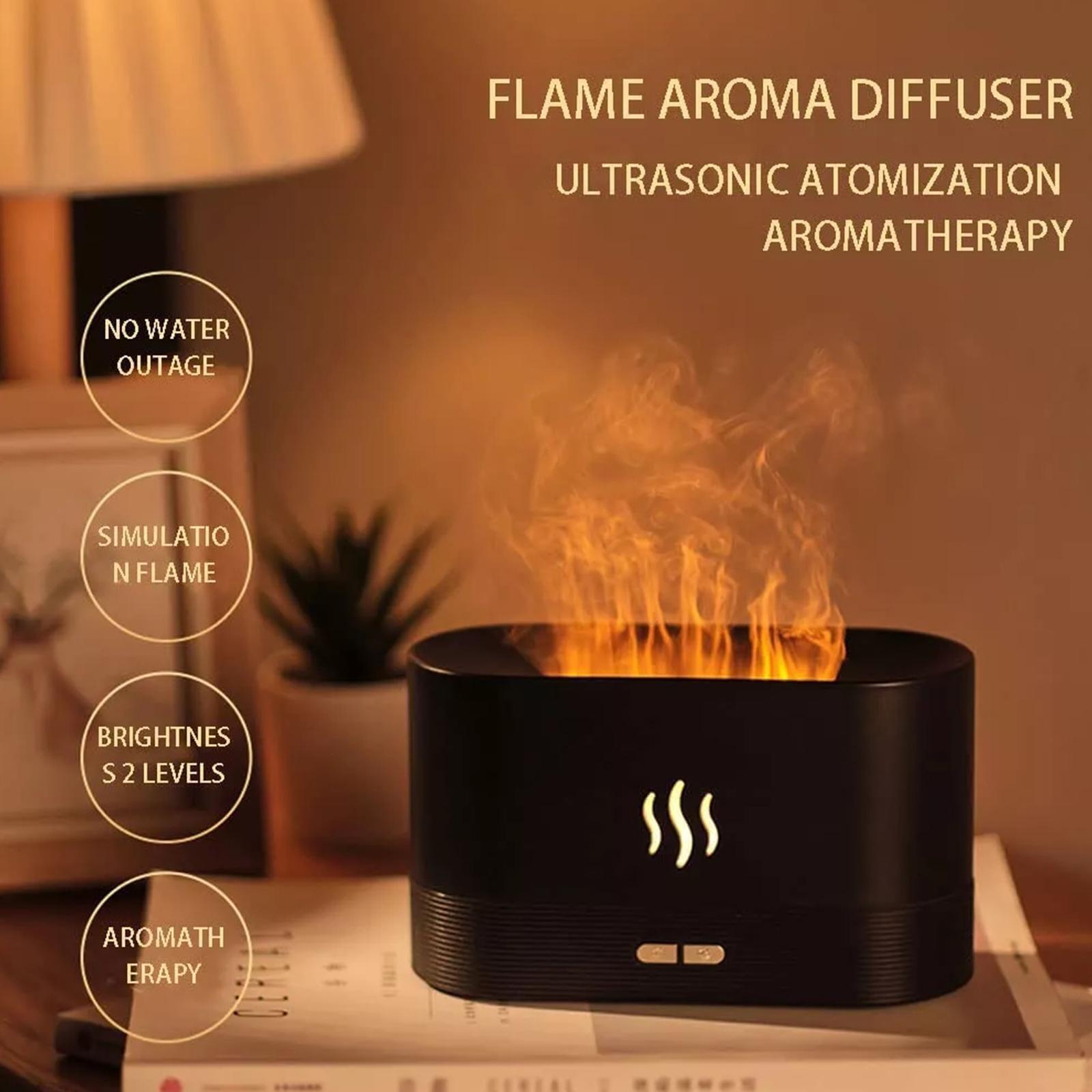 Flame Humidifier Essential Oil Diffuser-CQA9417506980136-White-564575 CQA9417506980136