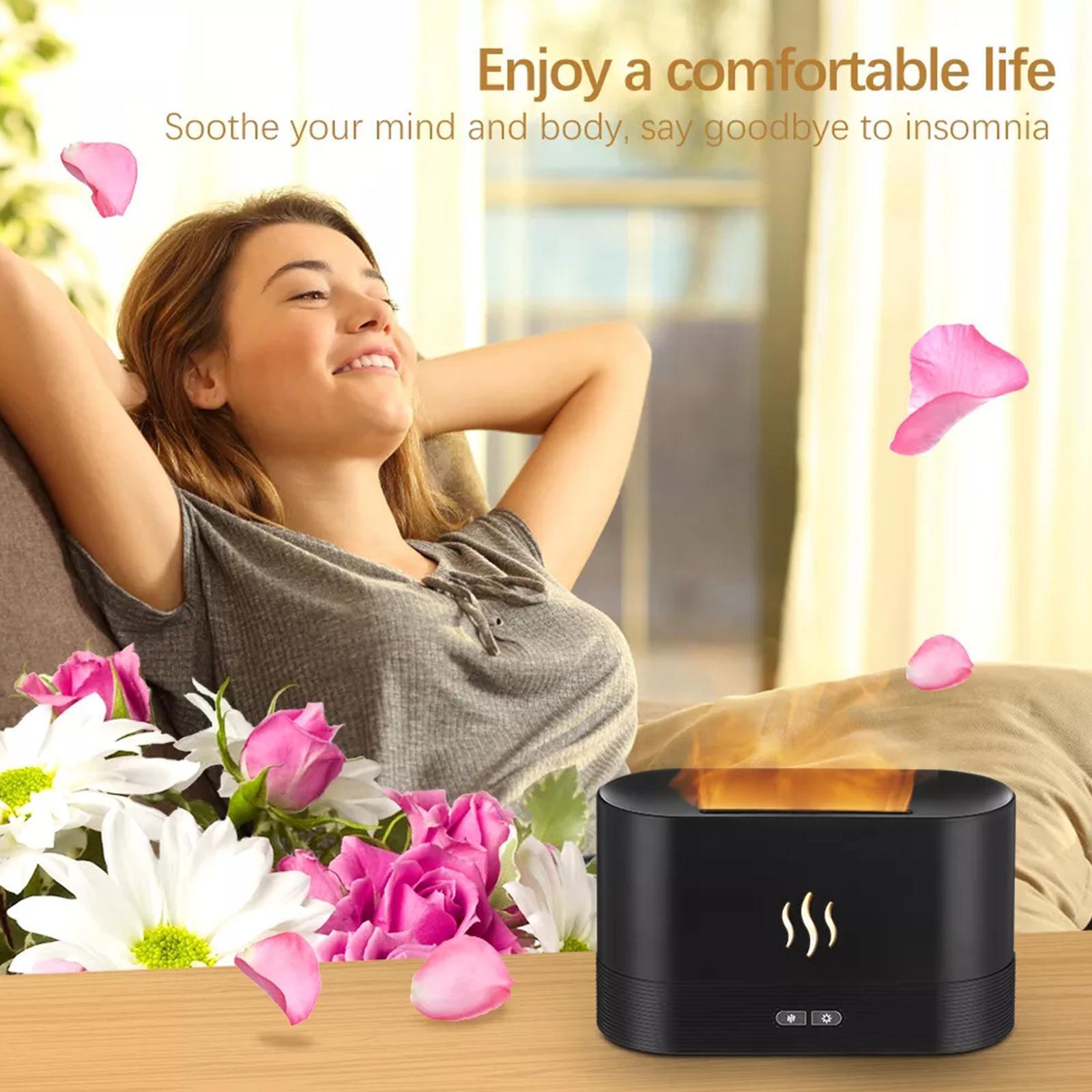 Flame Humidifier Essential Oil Diffuser-CQA9417506980136-White-564575 CQA9417506980136