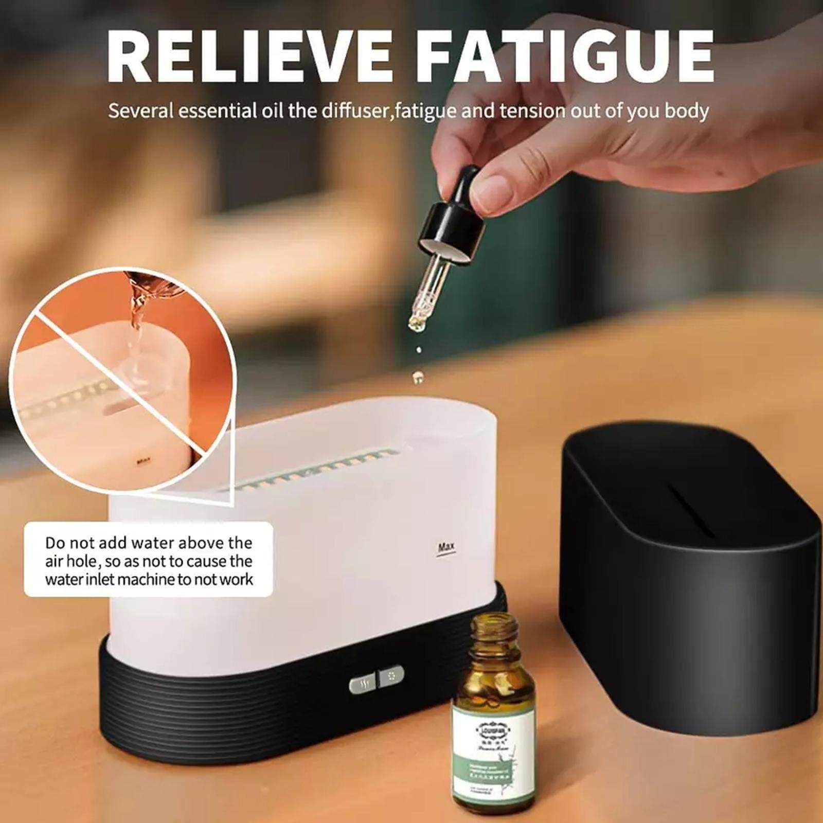 Flame Humidifier Essential Oil Diffuser-CQA9417506980136-White-564575 CQA9417506980136