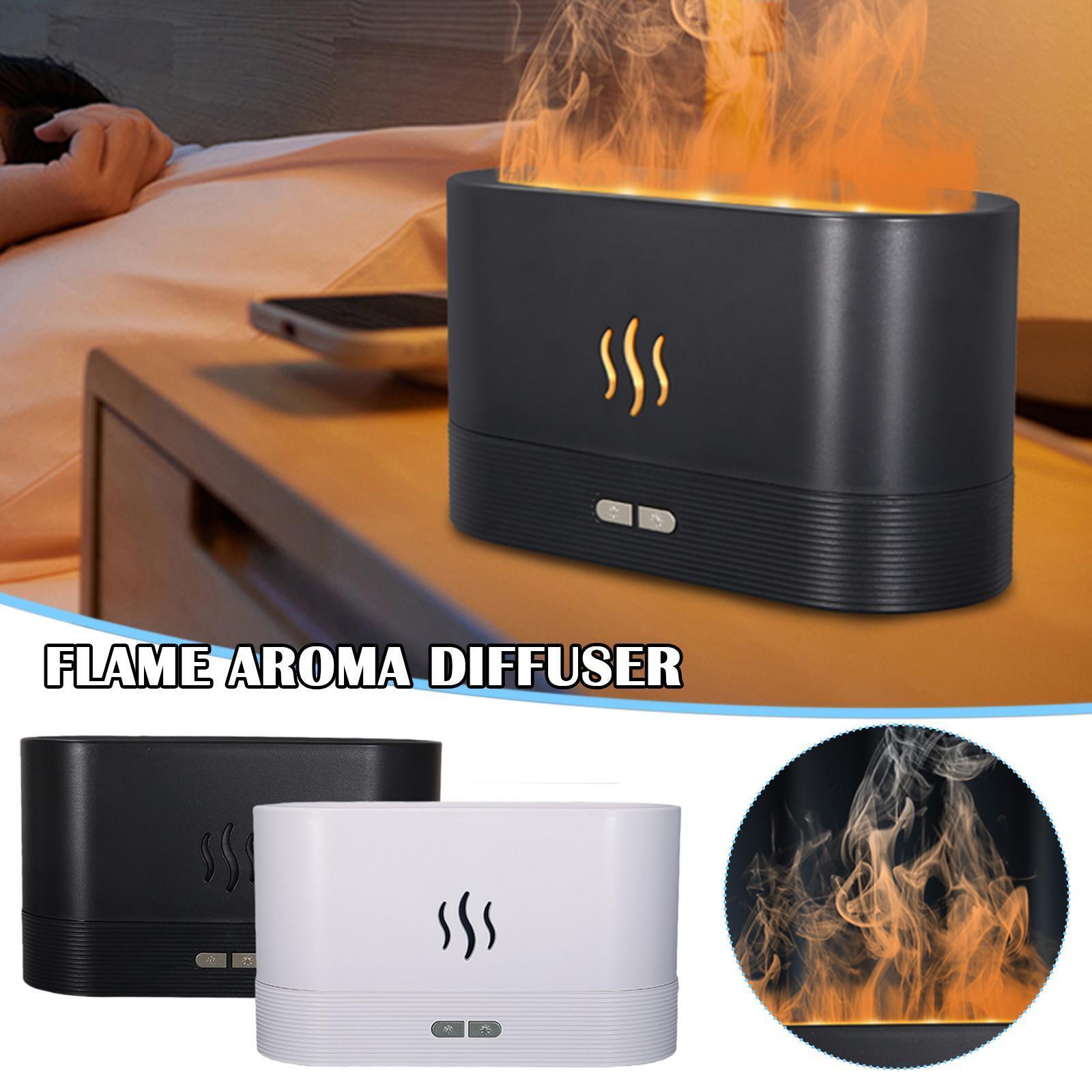 Flame Humidifier Essential Oil Diffuser-CQA9417506980136-White-564575 CQA9417506980136