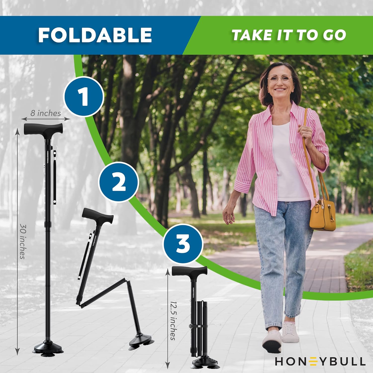 Foldable Adjustable And Collapsible Walking Cane For Men & Women-CQA9417464381736-564575 CQA9417464381736