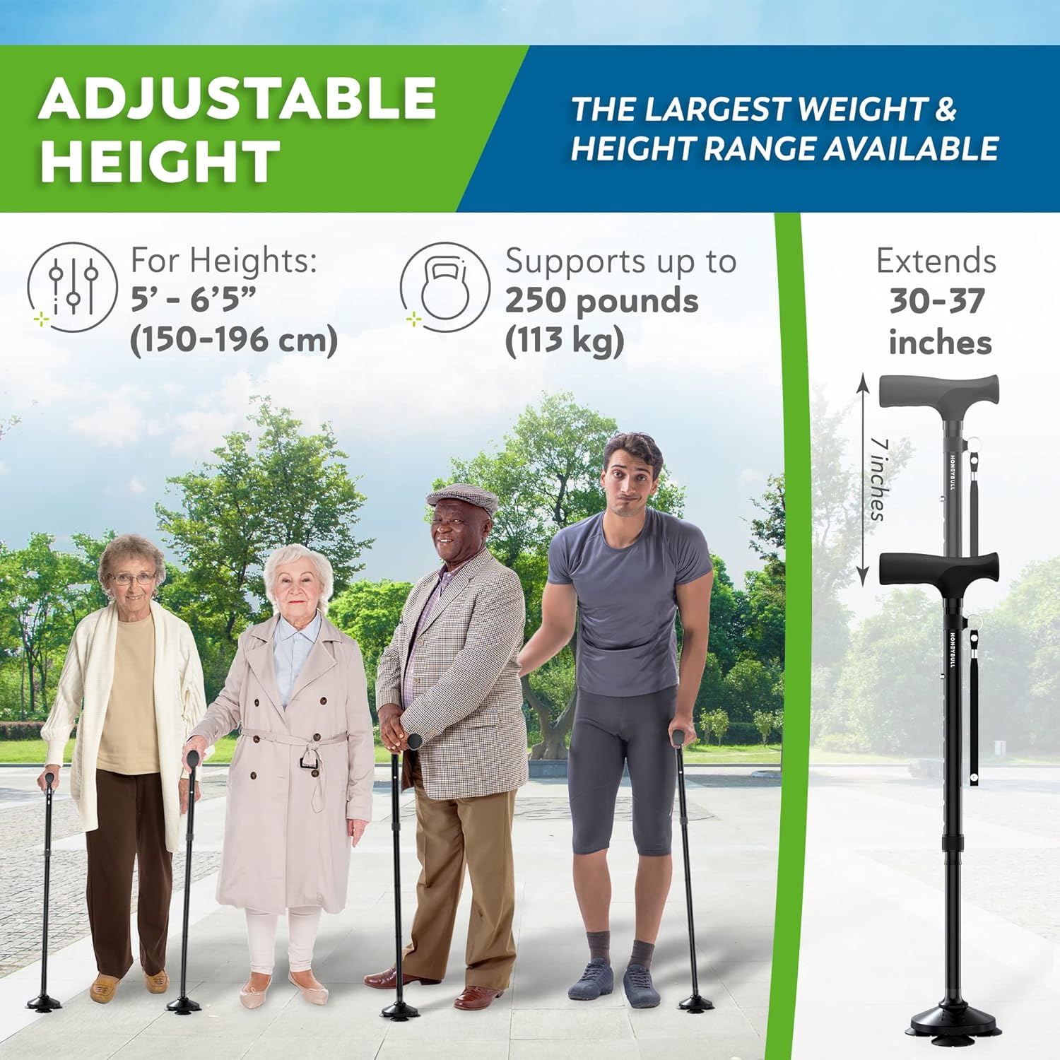 Foldable Adjustable And Collapsible Walking Cane For Men & Women-CQA9417464381736-564575 CQA9417464381736