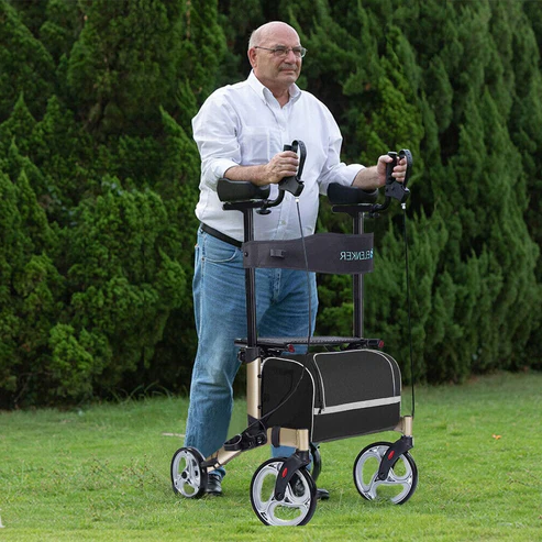 Heavy Duty Elderly Stand Upright Rollator Walker With Seat-Donrams- HDE6349Q34534