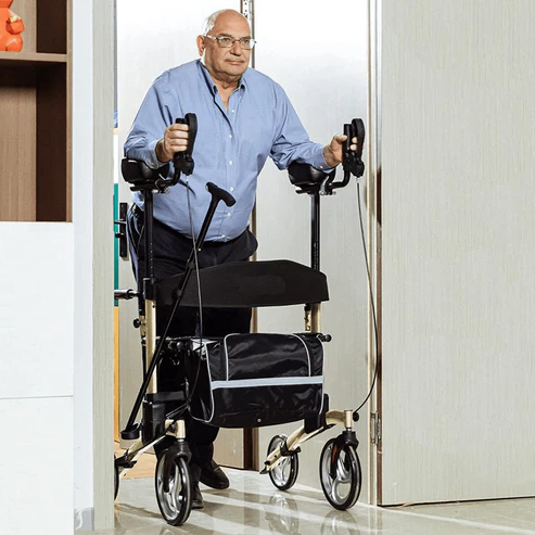 Heavy Duty Elderly Stand Upright Rollator Walker With Seat-Donrams- HDE6349Q34534