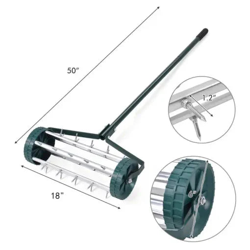 Heavy Duty Manual Lawn Spike Soil Aerator-CQA9417478111528-564575 CQA9417478111528