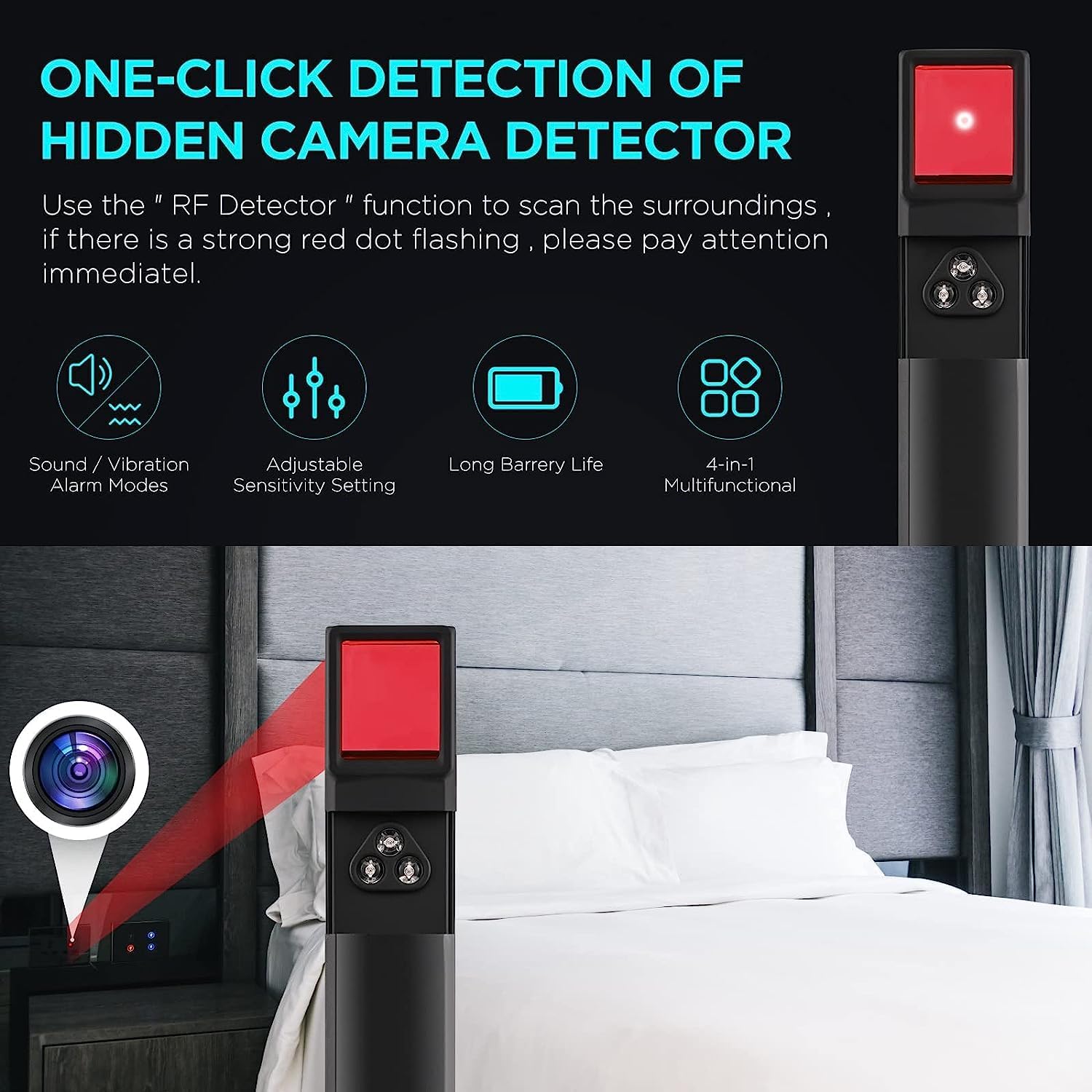 Hidden Camera Detector (Military Grade, with built-in RF and GPS Tracking Detection)-CQA9417488793896-564575 CQA9417488793896