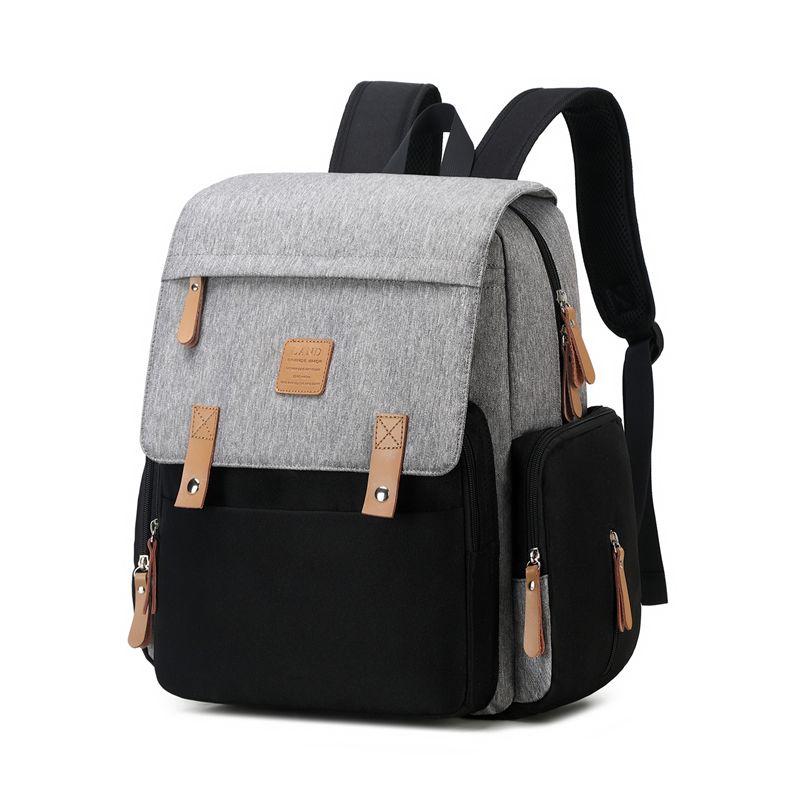 Large Capacity Mommy Backpack-Donrams-Gray & Black- 676567654587