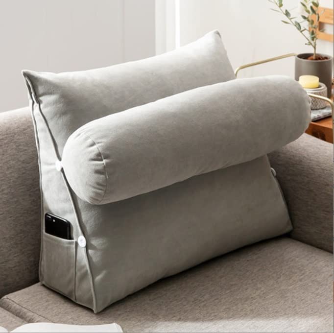 Luxury Back Wedge Bed Pillow For Back Pain-CQA9417510388008-Light Grey-564575 CQA9417510388008