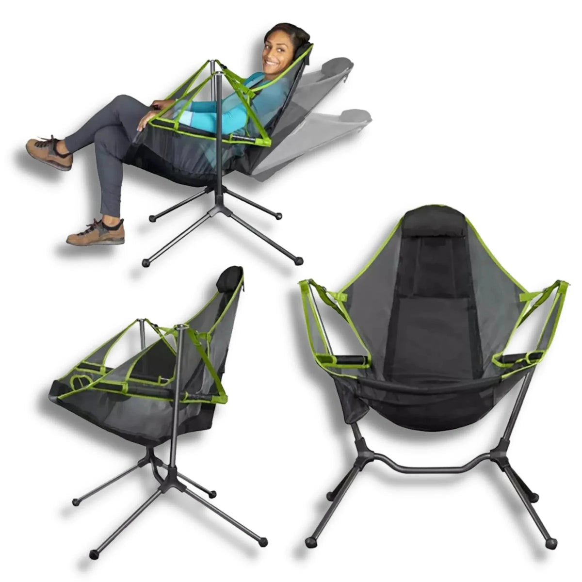 Luxury Reclining Camping Chair-CQA9417458975016-Green-564575 CQA9417458975016