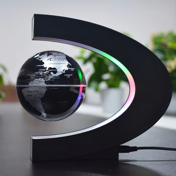 Magnetic Floating Globe With LED Light-CQA9417476964648-Black-564575 CQA9417476964648