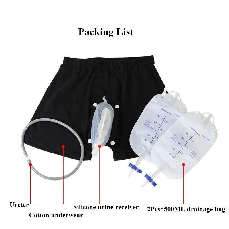 Male Urinal Bag Pee Holder – Reusable Silicone Walking Urinary Panties With Catheter-564575 
